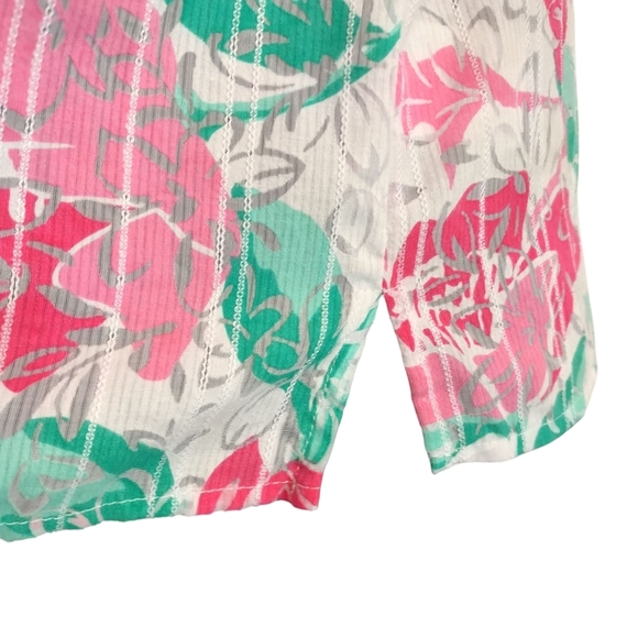 Alfred Dunner Blouse Womens Multicolor Floral Print Button Up Shortsleeve Sz 16P - Picture 6 of 10